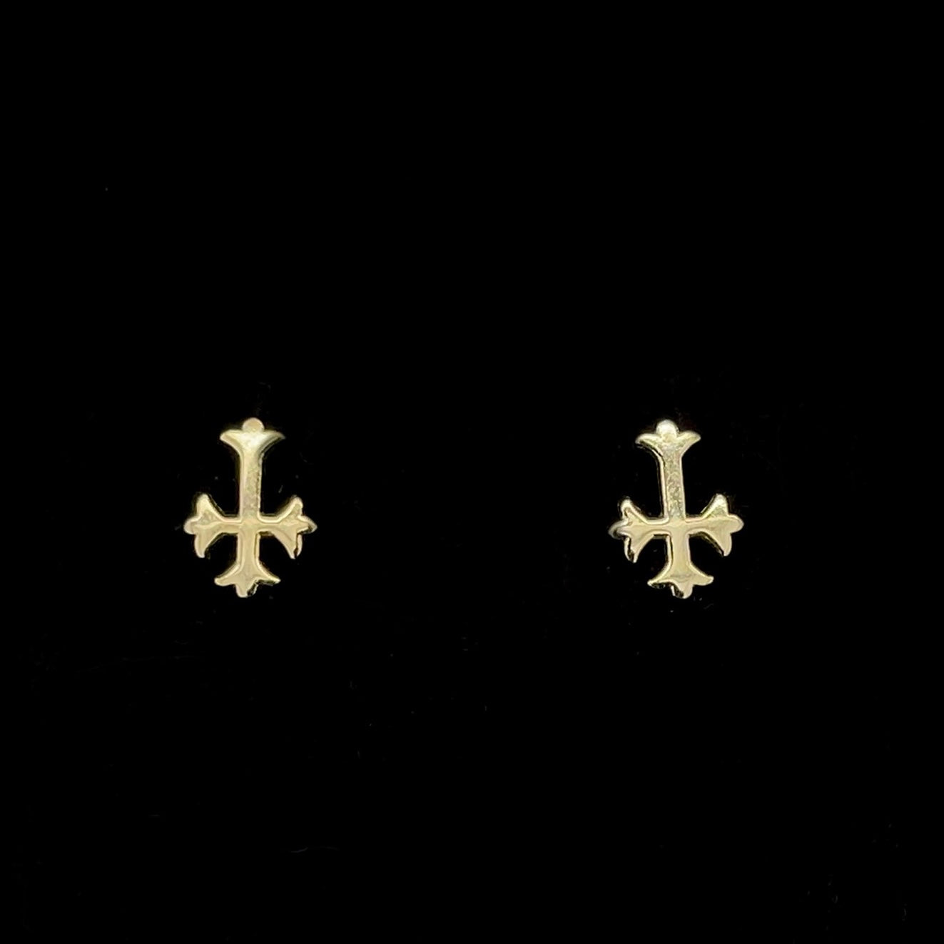 Upside Down Cross Earrings Gold