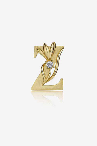 Alligator Jesus Flower Fables Diamond Gold Letter Z Pendant