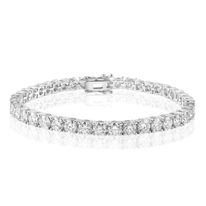 Silver Moissanite Stone 4mm Tennis Bracelet