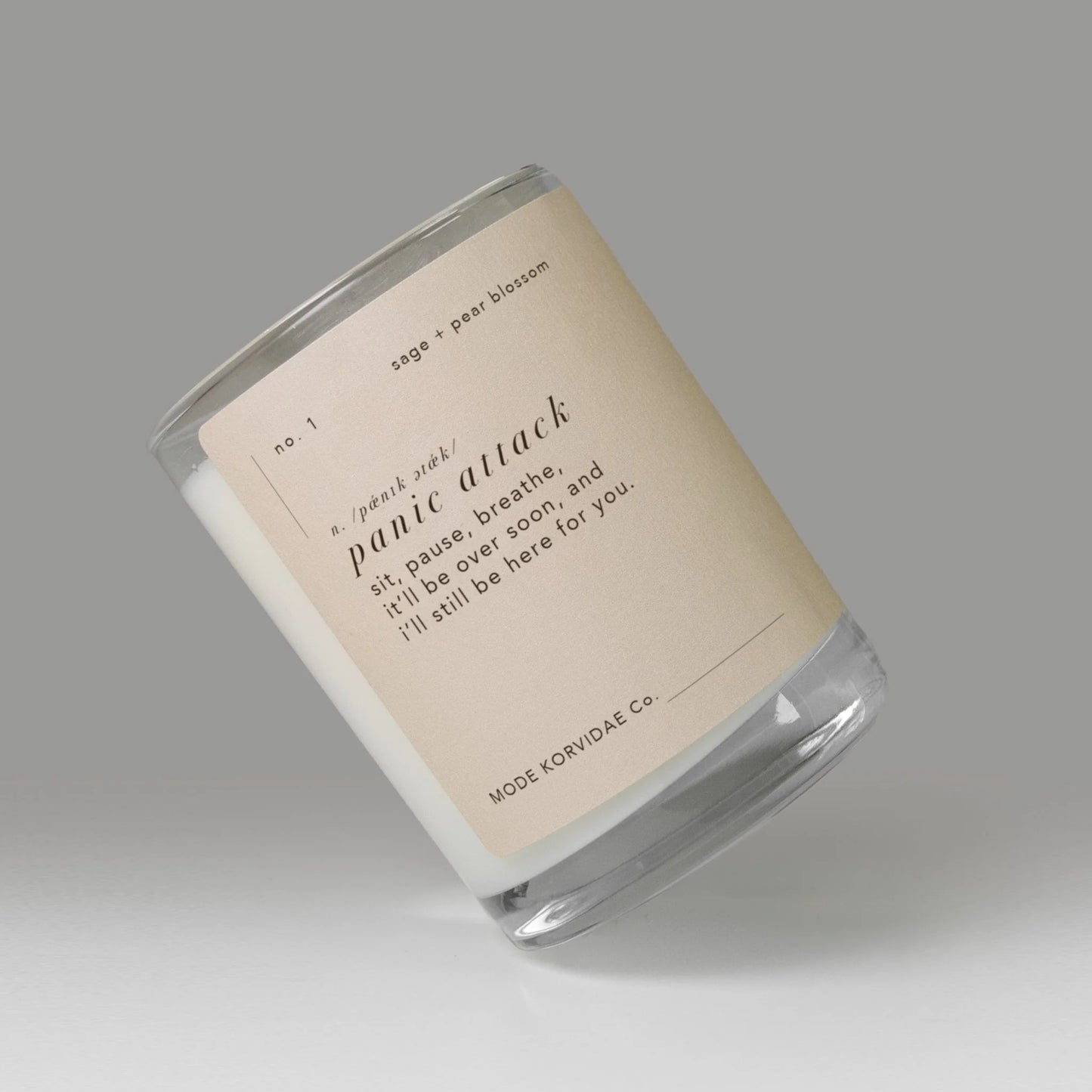 MODE KORVIDAE NO. 1 PANIC ATTACK CANDLE - sage + pear blossom