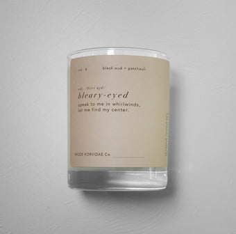 MODE KORVIDAE NO. 6 BLEARY-EYED CANDLE - black oud + patchouli