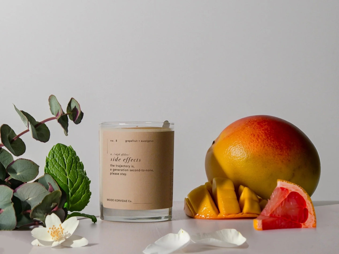 MODE KORVIDAE NO. 8 SIDE EFFECTS CANDLE - grapefruit + eucalyptus 