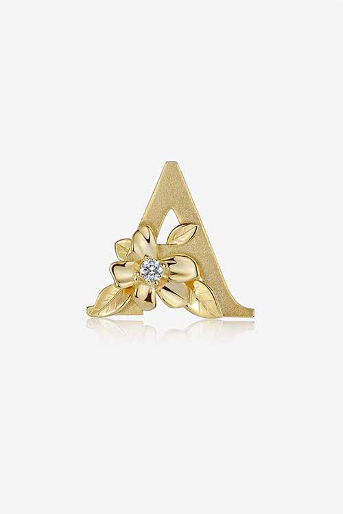 Diamond Flower Fable "A" Yellow Gold Pendant