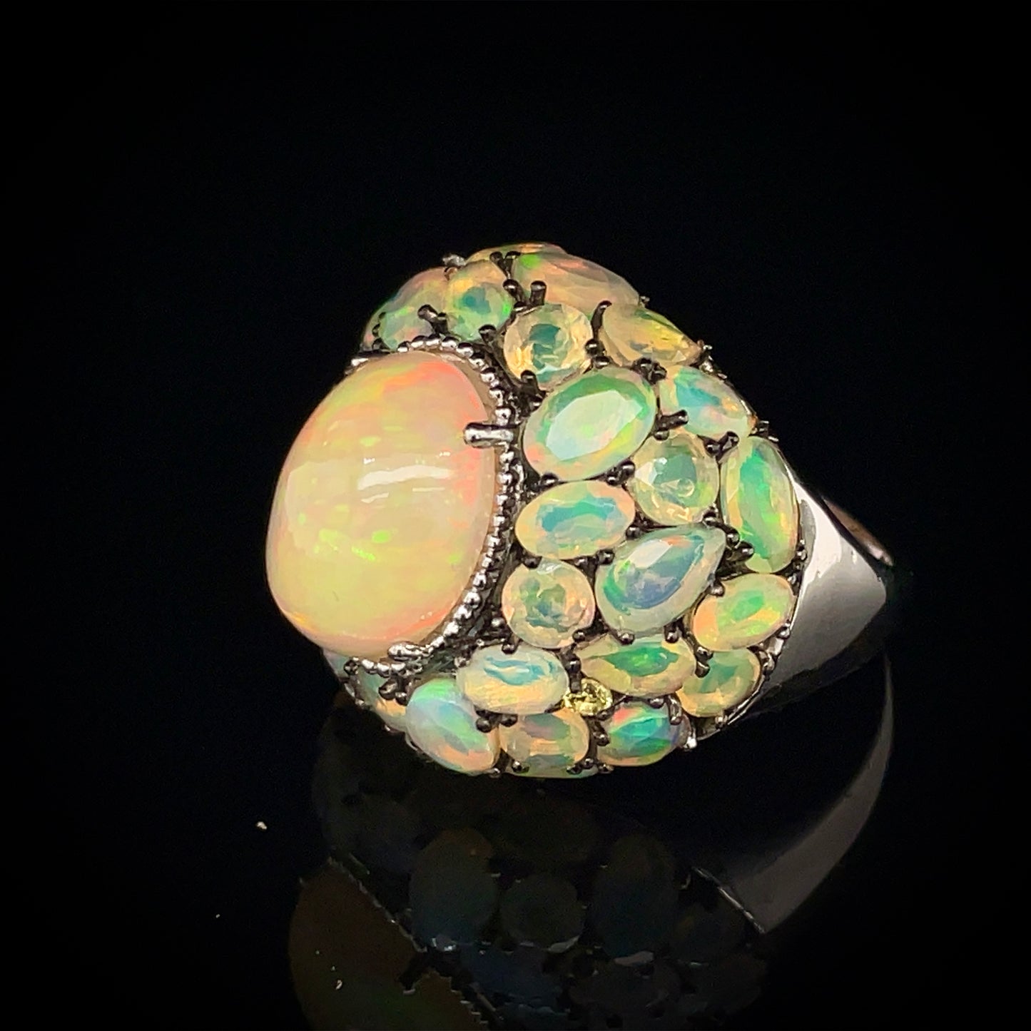 Opal & Yellow Sapphire Ring