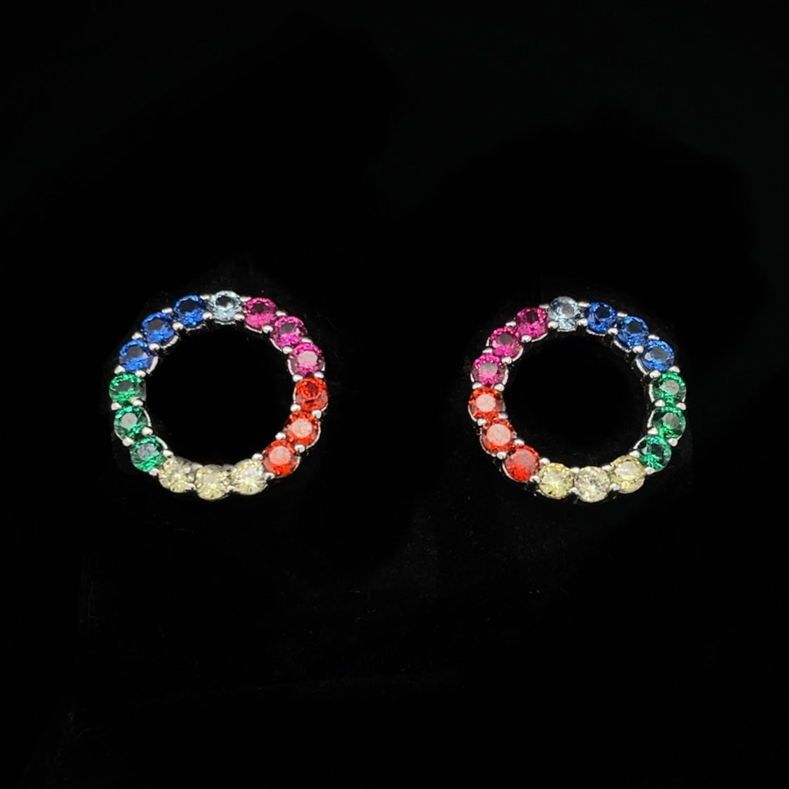 Rainbow Circle Earrings